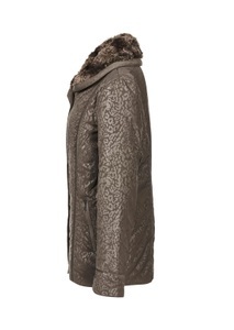 Goldner Fashion, Winterjacke mit Fellimitat - taupe - Gr. 44 von Goldner Fashion, 