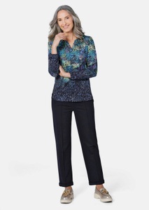 Goldner Fashion, Tunikabluse mit Druck - marine / gemustert - Gr. 22 von Goldner Fashion, Tunikabluse mit Druck - marine / gemustert - Gr. 22 von Goldner Fashion