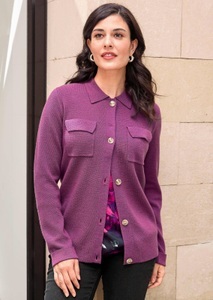 Goldner Fashion, Strickjacke mit Merinowolle - lila - Gr. 38 von Goldner Fashion