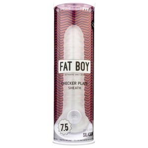 PerfectFitBrand, Fat Boy Checker Box Hülle 18 cm Klar, Perfect-fit Fat Boy Checker Plate Penishülle, Anfängergeeignet, Transparent - Amorana