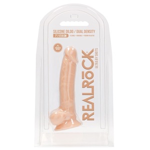 Realrock, Silicone Cock with Balls, Realrock Silicone Cock With Balls Realistischer Dildo, Anfängergeeignet, Nude - Amorana