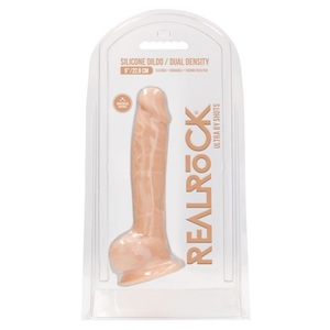 Realrock, Silicone Cock with Balls, Realrock Silicone Cock With Balls Realistischer Dildo, Anfängergeeignet, Nude - Amorana