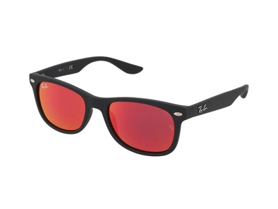 Ray-Ban, Ray-Ban RJ 9052S 100S/6Q Matte Black Red Multilayer, Ray-Ban Junior RJ 9052S NEW WAYFARER Jugend-Sonnenbrille Vollrand Eckig Kunststoff-Gestell, schwarz