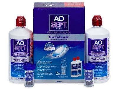 AOSEPT Pflegemittel, AOSEPT PLUS 2 x 360 ml mit Behälter, AOSept Plus - 2 x 360ml