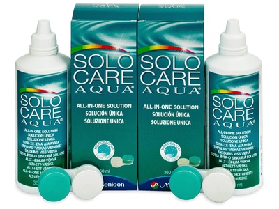 Menicon, SOLOCARE AQUA 2 x 360 ml mit Behälter, SOLOCARE AQUA 2 x 360 ml mit Behälter