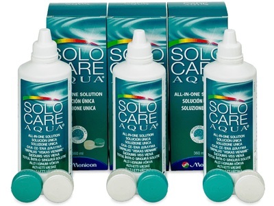 Menicon, Solo care Aqua (3 x 360 ml), SOLOCARE AQUA 3 x 360 ml mit Behälter