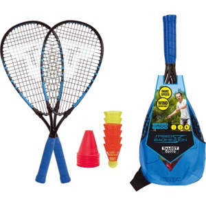 Talbot Torro, Talbot-Torro Speed Badmintonset 6600 Badmintonschläger, MTS 490116 - Speed-Badminton Set SPEED 6600 im Slingbag, 2 Alu-Rackets, 6 Bälle, black/blue