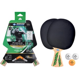 Donic-Schildkröt, Donic-Schildkröt 2er Set Fetzner 400 Tischtennisschläger, Schildkröt Tischtennis-Set Speedy Fetzner 400 | 2 Schläger | 3 Bälle
