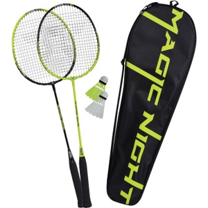 Mts Sportartikel, Talbot Torro 449405 - Badminton-Set Magic Night, 2 Schläger und 2 LED-Federbälle, Thermobag, TALBOT TORRO Badminton-Set Magic Night schwarz