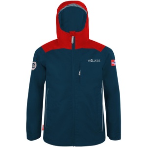 TROLLKIDS, TROLLKIDS Funktions-Jacke KIDS BERGEN in bright red/mystic blue in Gr. 116, 