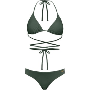 Bruno Banani, Bruno Banani Triangel-Bikini, unifarben mit langem Bindeband, Bruno Banani Triangel-Bikini, unifarben mit langem Bindeband