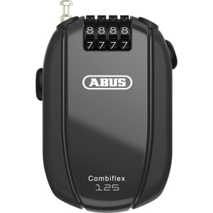 ABUS, ABUS Roll-Back-Kabelschloss, mit Zahlencode, VE 12 Stk, Stahlkabel 1250 mm, Abus Spezialschloss Combiflex Trip 125, schwarz