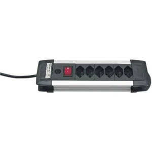 Brennenstuhl 1391002016 Steckdosenleiste mit Schalter 6fach Schwarz/Silber CH-Stecker