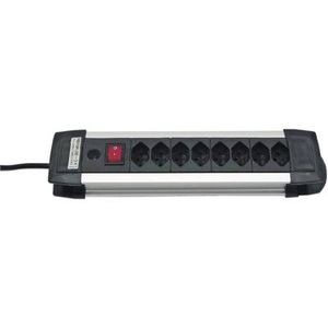 Brennenstuhl 1391002018 Steckdosenleiste mit Schalter 8fach Schwarz/Silber CH-Stecker