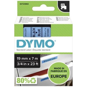 Dymo, Schriftband DYMO D1 45806 Bandfarbe: Blau Schriftfarbe:Schwarz 19 mm 7 m, Dymo Schriftband D1, schwarz/blau, 19mm, 7m, S0720860
