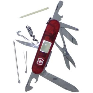 Victorinox, Victorinox Traveller Lite 1.7905.AVT Schweizer Taschenmesser mit Digitalanzeige Anzahl Funktionen 21 Rot (transparent), 