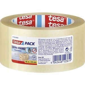 Tesa, tesa 57176-00000-05 Packband tesapack® Ultra Strong Transparent (L x B) 66 m x 50 mm 1 Rolle(n), Tesa Tesapack ultra strong, 50mm x 66m, transparent, reissfest, bedruckbar, 57176-00000