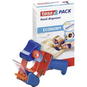 Tesa, tesa Klebeband-Abroller 06300-1-0 Blau, Rot Rollenbreite (max.): 50 mm Mit Bremsvorrichtung, Mit Klingenschutz, Von Hand, Tesa Tesapack Handabroller Economy, blau, bis 50mm Rollenbreite, 06300-00001