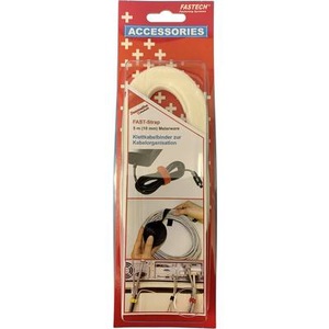Fastech, Fastech 696-010 Klettband zum Bündeln Haft- und Flauschteil (L x B) 5000 mm x 10 mm Weiß 5 m, FASTECH Klettkabelbinder ETN 10 mm x 5 m, Weiss