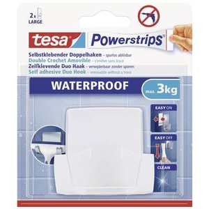 Tesa, tesa Powerstrips® Waterproof Duohaken Weiß 59704 tesa Inhalt: 1 St., Tesa Powerstrips, Wave, weiss, 59704-00000