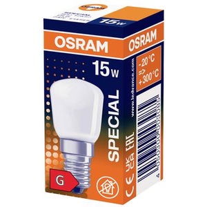 Osram, OSRAM Kühlschrank-Leuchtmittel EEK: E (A++ - E) 57 mm 230 V E14 15 W Spezialform 1 St., OSRAM Backofenlampe EEK: G (A - G) 57 mm 230 V E14 15 W Warmweiß Spezialform 1 St.