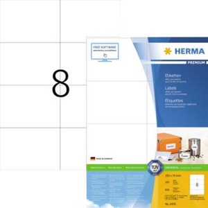 HERMA, Herma 4470 Etiketten 105 x 74 mm Papier Weiß 800 St. Permanent Universal-Etiketten, Frankier-Etiketten Tinte, Laser,, HERMA Universal-Etiketten 105 x 74 mm Permanent, 800 Etiketten