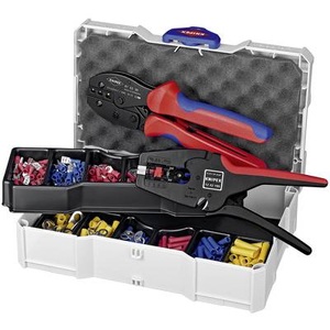 Knipex, Knipex 97 90 22 Crimpzange Isolierte Kabelschuhe, Isolierte Steckverbinder, Isolierte Stoßverbinder 0.5 bis 6 mm² Inkl., Knipex Crimp-Sortiment für Kabelverbinder
