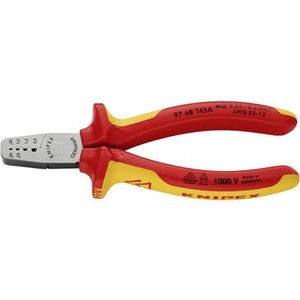 Knipex, Knipex 97 68 145 A Crimpzange Aderendhülsen 0.25 bis 2.5 mm², Knipex Crimpzange 145 mm für Aderendhülsen