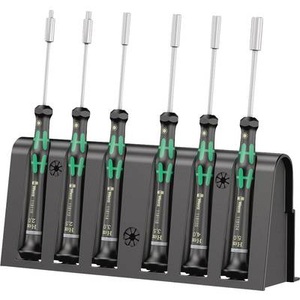 Wera, Elektronik- u. Feinmechanik Schraubendreher-Set 6teilig Wera 2069/6 Außen-Sechskant, Wera Schraubendreher »Kraftform Micro 2069/6, 6-teilig«