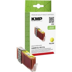 KMP, KMP Tinte ersetzt Canon CLI-551Y, CLI-551Y XL Kompatibel Gelb C93 1519,0009, KMP Druckerpatrone ersetzt Canon CLI-551Y XL Kompatibel Gelb C93 1519,0009