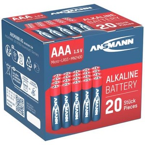 Ansmann, Alkaline Micro (AAA) Batterien - 20er Sparpack, Ansmann Red Line Alkaline-Batterie Micro, 20er Pack