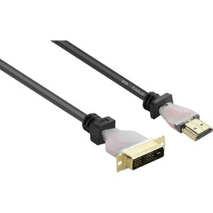 Renkforce, Renkforce HDMI / DVI Anschlusskabel [1x HDMI-Stecker - 1x DVI-Stecker 18+1pol.] 1.8 m Schwarz, Renkforce DVI / HDMI Adapterkabel DVI-D 18+1pol. Stecker, HDMI-A Stecker 1.80 m Schwarz RF-4212216 vergoldete