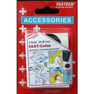 Fastech, Fastech 683-330 Klettpunkte zum Aufkleben Haft- und Flauschteil (Ø) 35 mm Schwarz 8 St., 