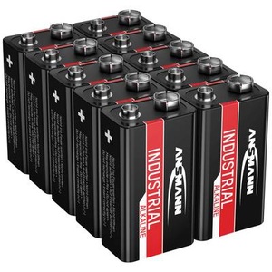 Ansmann, Industrial Alkaline 9V Block Batterie - 10 Stück, Ansmann Alkaline Batterie 9-V-Block, 10 Stück
