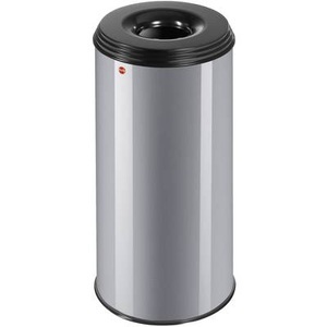 Hailo, Papierkorb 50 l Hailo ProfiLine safe XL Silber Flammlöschende Deckelkonstruktion 1 St., Flammverlöschender Papierkorb, 50 l, silber