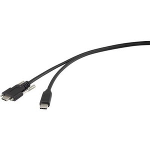 Renkforce, Renkforce USB 3.1 (Gen 1) Anschlusskabel [1x USB-C™ Stecker - 1x USB-C™ Stecker] 1 m Schwarz schraubbar, Renkforce USB-Kabel USB 3.2 Gen1 (USB 3.0 / USB 3.1 Gen1) USB-C® Stecker, USB-C® Stecker 1.00 m Schwarz schraubbar