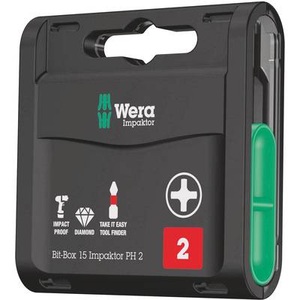 Wera, Wera Impaktor 05057752001 Bit-Set 15teilig, Wera Bit-Set 15 Impaktor PH 2 15-teilig