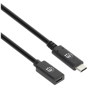 Manhattan, Manhattan USB 3.1 (Gen 2) Anschlusskabel [1x USB 3.1 Stecker C - 1x USB-C™ Buchse] 0.5 m Schwarz, 