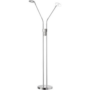 FISCHER & HONSEL, LED-Stehleuchte Dent, 3 Lichtfarben + Dimmer, 2fl., Fischer & Honsel Led-stehleuchte , 40108 Dent , Chromfarben, Nickelfarben , Metall, Glas , 150 cm , getrennt schaltbar, Lesearm, verstellbare Arme, Farbtemperaturwechsler , 003151060701