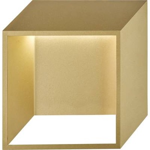 Goldfarbene LED-Wandleuchte Quebec in Würfelform