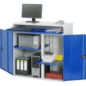 undefined, PC-Schrank 07 1100T-M60.11 Lichtgrau, Enzian-Blau (B x H x T) 1100 x 1060 x 520 mm, RAU Lichtgrau, Enzian-Blau (B x H x T) 1100 x 1060 x 520 mm 07 1100T-M60.11 1 St.