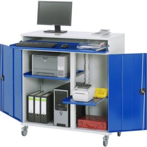 undefined, PC-Schrank 07 1100T-M60F.11 Lichtgrau, Enzian-Blau (B x H x T) 1100 x 1185 x 520 mm, RAU Lichtgrau, Enzian-Blau (B x H x T) 1100 x 1185 x 520 mm 07 1100T-M60F.11 1 St.