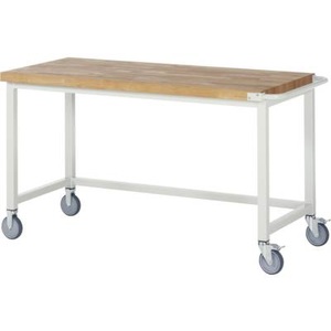 undefined, 05 8000-1-157B4S.12 Mobile Werkbank (B x H x T) 1500 x 880 x 700 mm, Werkbank Serie 8000, fahrbar, Arbeitsplatte Buche-Massiv, B 1500 x T 700 x H 880 mm