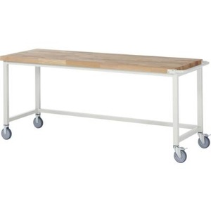 undefined, 05 8000-1-207B4S.12 Mobile Werkbank (B x H x T) 2000 x 880 x 700 mm, Werkbank Serie 8000, fahrbar, Arbeitsplatte Buche-Massiv, B 2000 x T 700 x H 880 mm