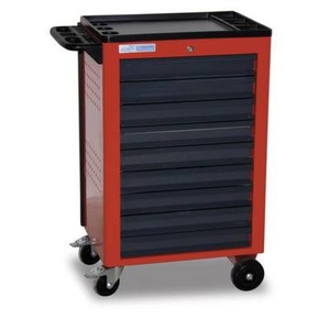 undefined, 21009 Werkzeugwagen Stahl, Werkstattwagen BASIC, 9 Schubladen, rot