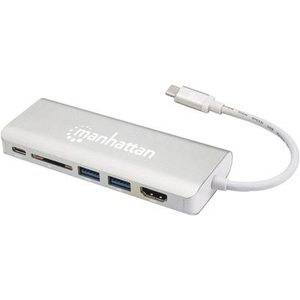 Manhattan, Manhattan USB Adapter [1x USB-C™ Stecker - 1x HDMI-Buchse, RJ45-Buchse, USB 3.0 Buchse A, USB 3.0 Buchse A,, 