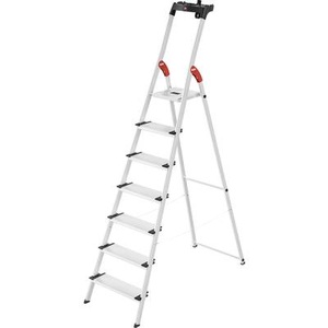 Hailo, Hailo L80 ComfortLine 8040-707 Aluminium Stufen-Stehleiter inkl. Werkzeugablage Arbeitshöhe (max.): 3.25 m Silber,, Hailo Stufen-Stehleiter ComfortLine, Standhöhe 1,50 m