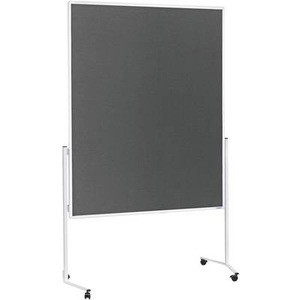 magnetoplan, magnetoplan Moderationstafel, Rahmen weiß einteilig Filz grau, Magnetop Moderatorentafel Filz, grau, starr, 1200mm x 1500mm, 2111101
