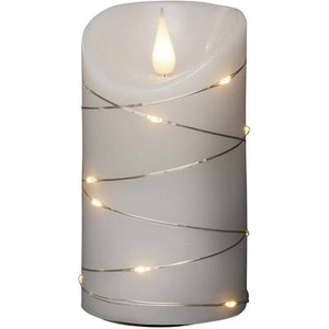 Konstsmide, Konstsmide LED-Echtwachskerze Weiß Warm-Weiß (Ø x H) 7.5 cm x 13.5 cm, Konstsmide 1834-190 LED-Echtwachskerze Weiß Warmweiß (Ø x H) 75 mm x 135 mm mit 3D-Effekt, mit Schalter