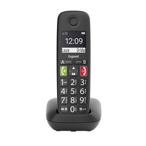 Gigaset, Gigaset E290 Schnurloses Telefon analog für Hörgeräte kompatibel, Freisprechen, Babyphone Schwarz, Gigaset E290 DECT/GAP Schnurloses Telefon analog für Hörgeräte kompatibel, Freisprechen, Babyphone Schwarz